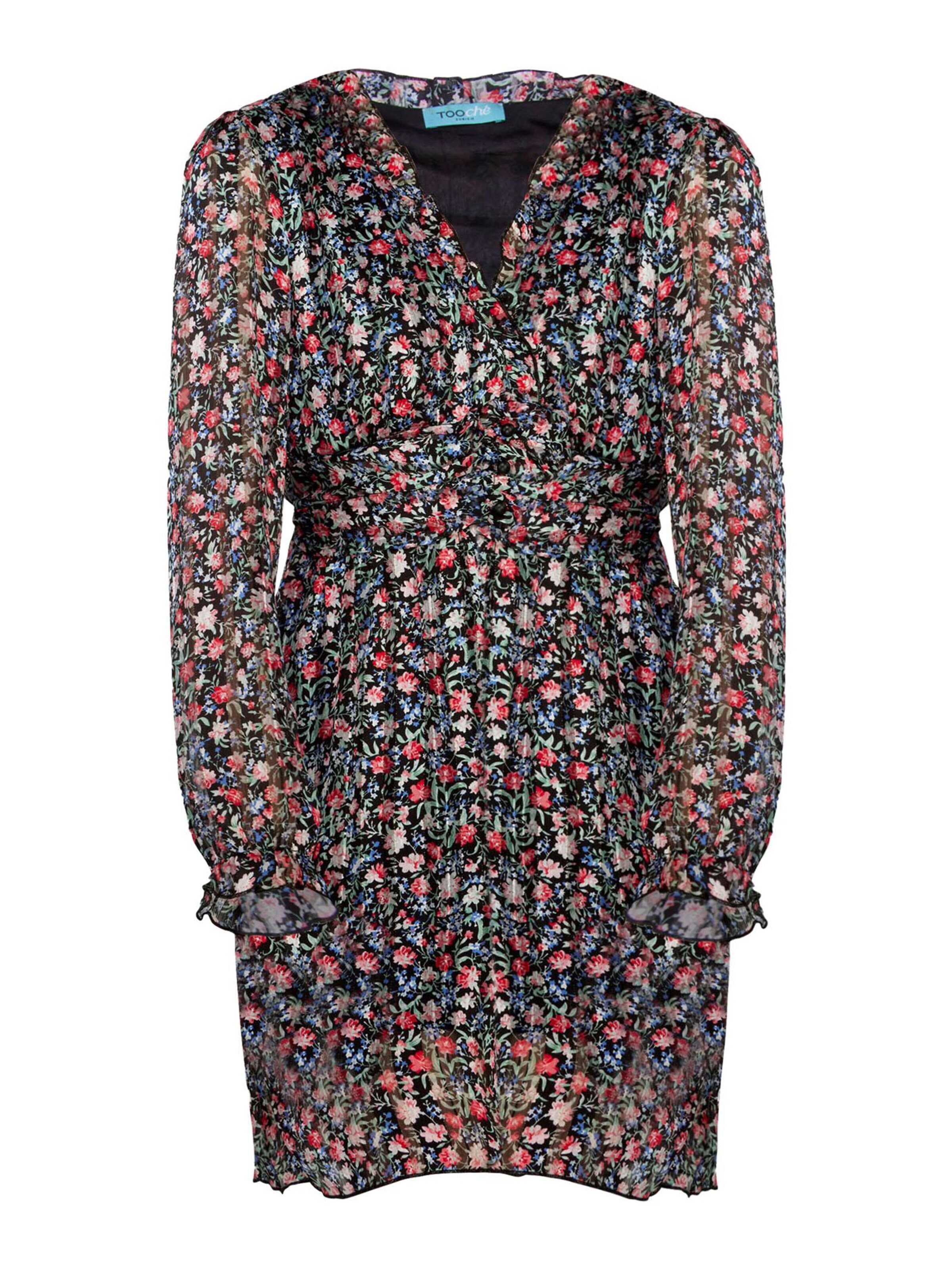 TOOche Dress 'Flowery' in Black: front
