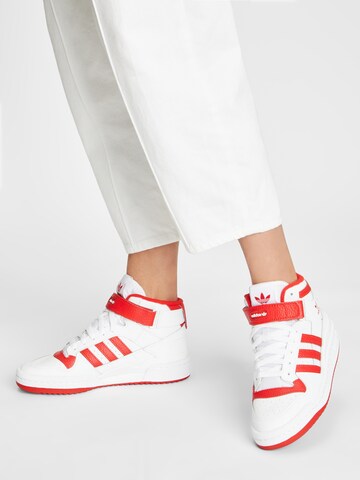 Baskets hautes 'Forum' ADIDAS ORIGINALS en blanc : devant