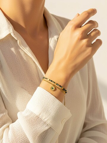 Nemomatheo Bracelet 'Flor Verde' in Green