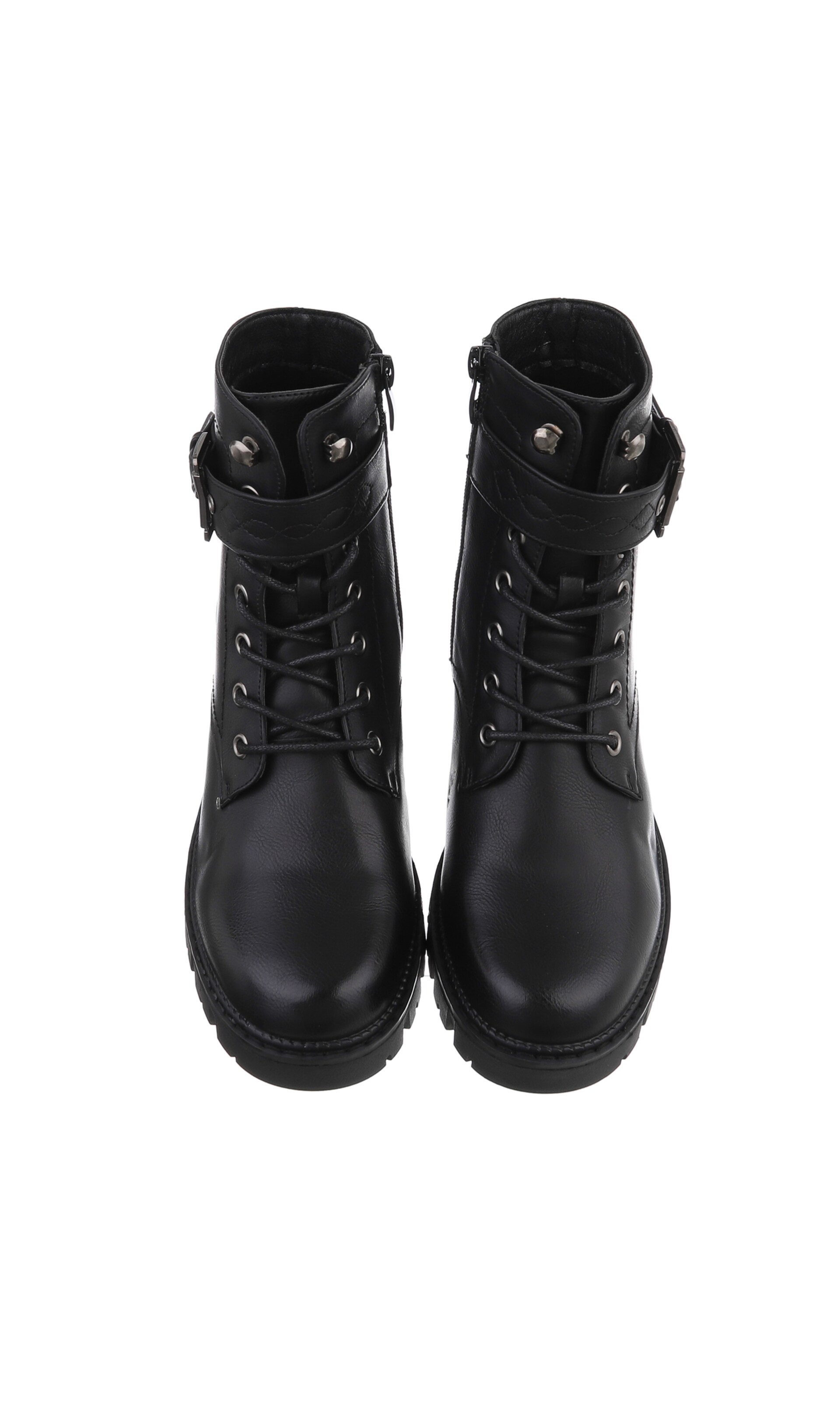 Ital-Design Schnürstiefelette in Schwarz