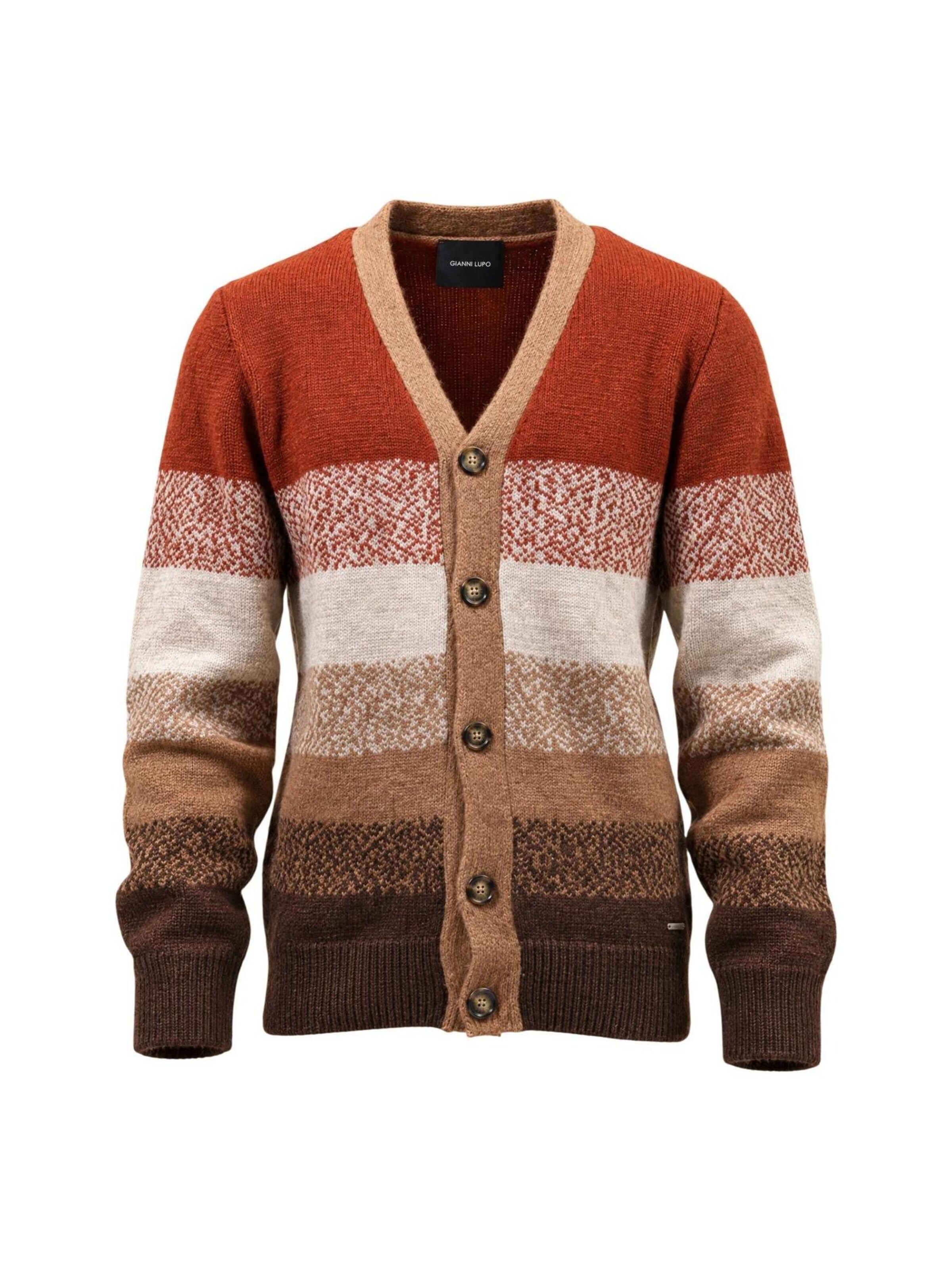 Gianni Lupo Strickjacke 'MAGLIERIA BW1037'‌‌‌‌ in Rot: Vorderseite