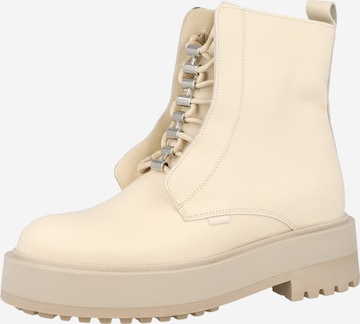 Steven New York Lace-Up Ankle Boots 'PALMA' in Beige: front