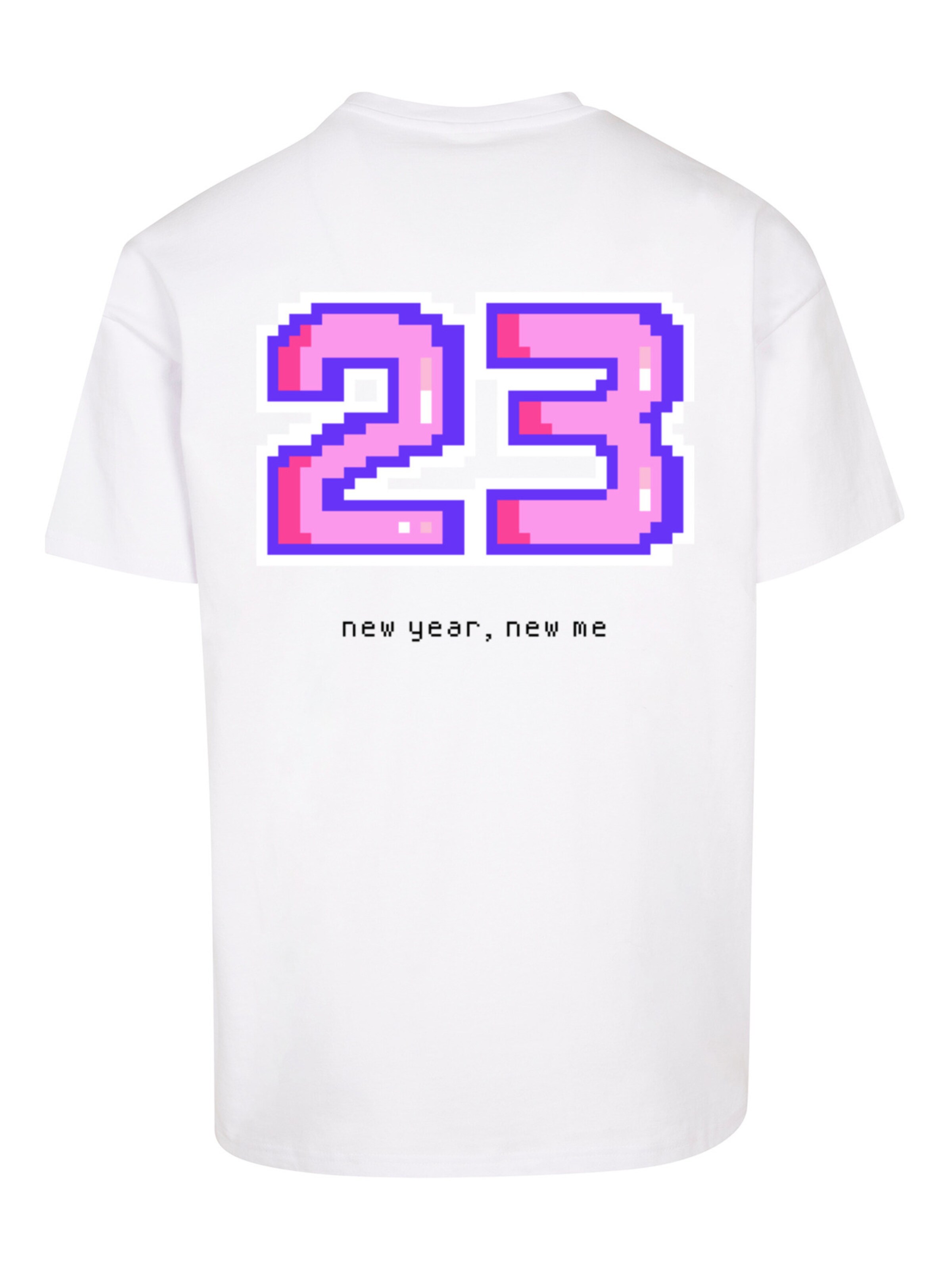 F4NT4STIC Shirt 'SIlvester Party Happy People Only' in Wit