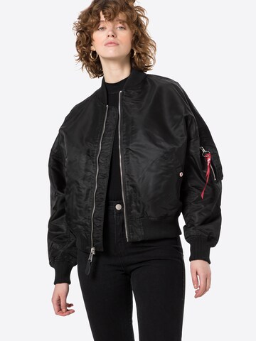 ALPHA INDUSTRIES Přechodná bunda – černá: přední strana