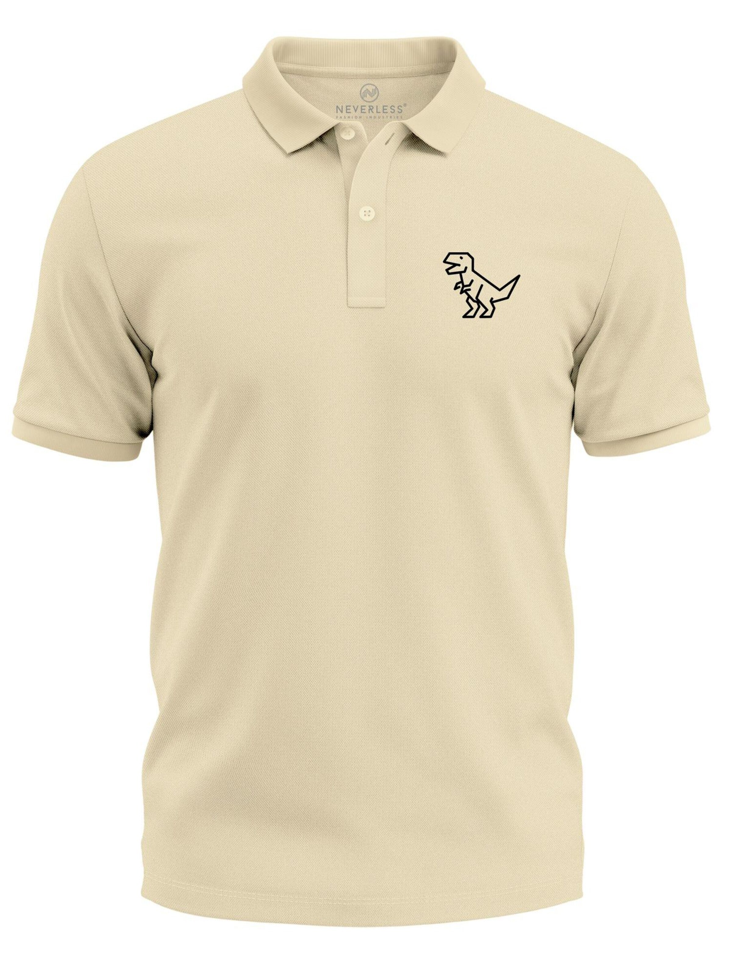 Neverless Shirt 'Polygon T-Rex' in Beige: front