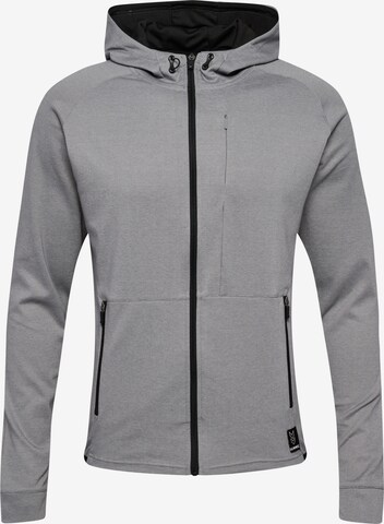 Hummel Athletic Zip-Up Hoodie in Grey: front