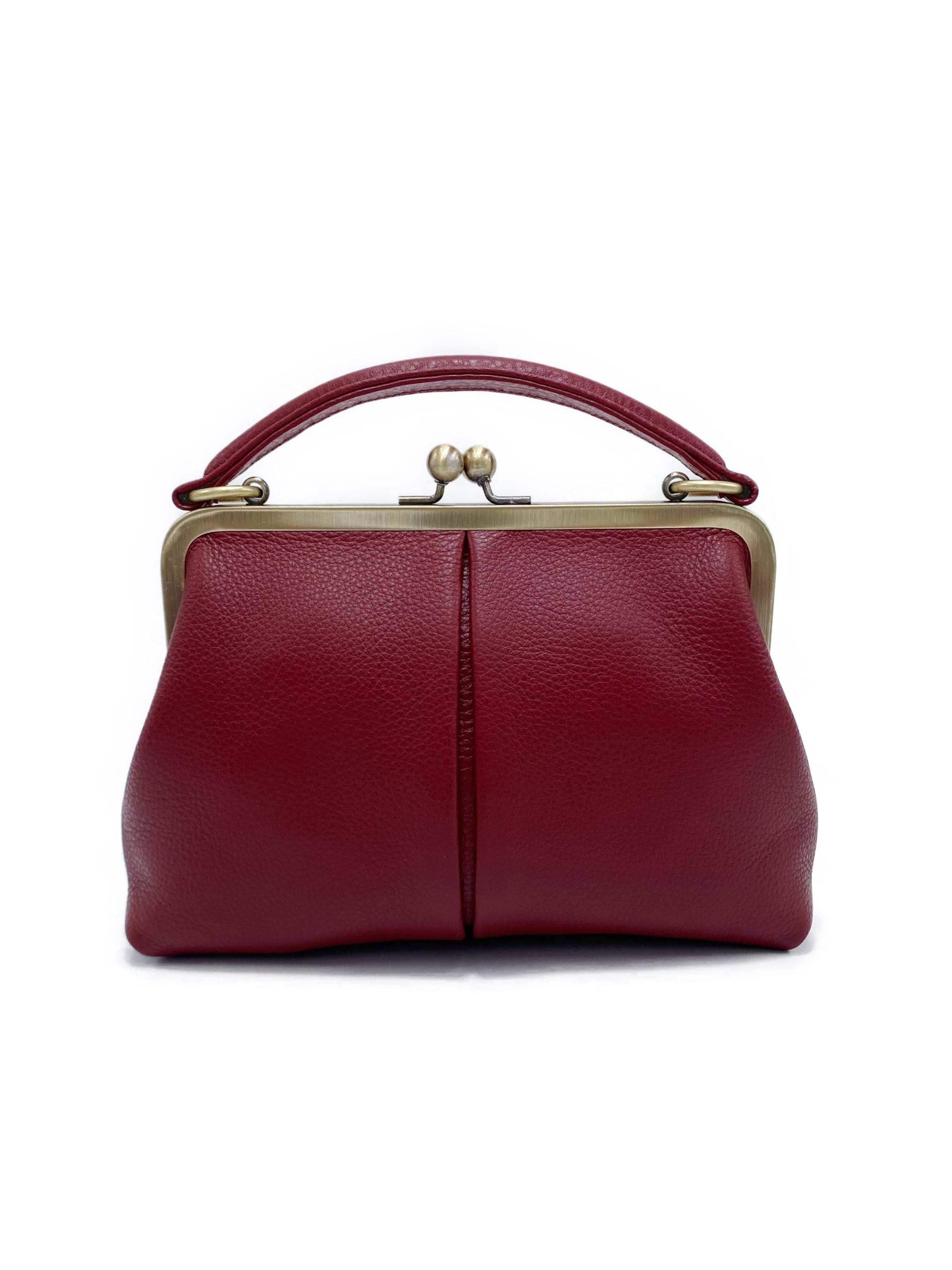 Taschenkinder Handbag 'Kleine Olive – Leder Handtasche & Umhängetasche' in Red: front