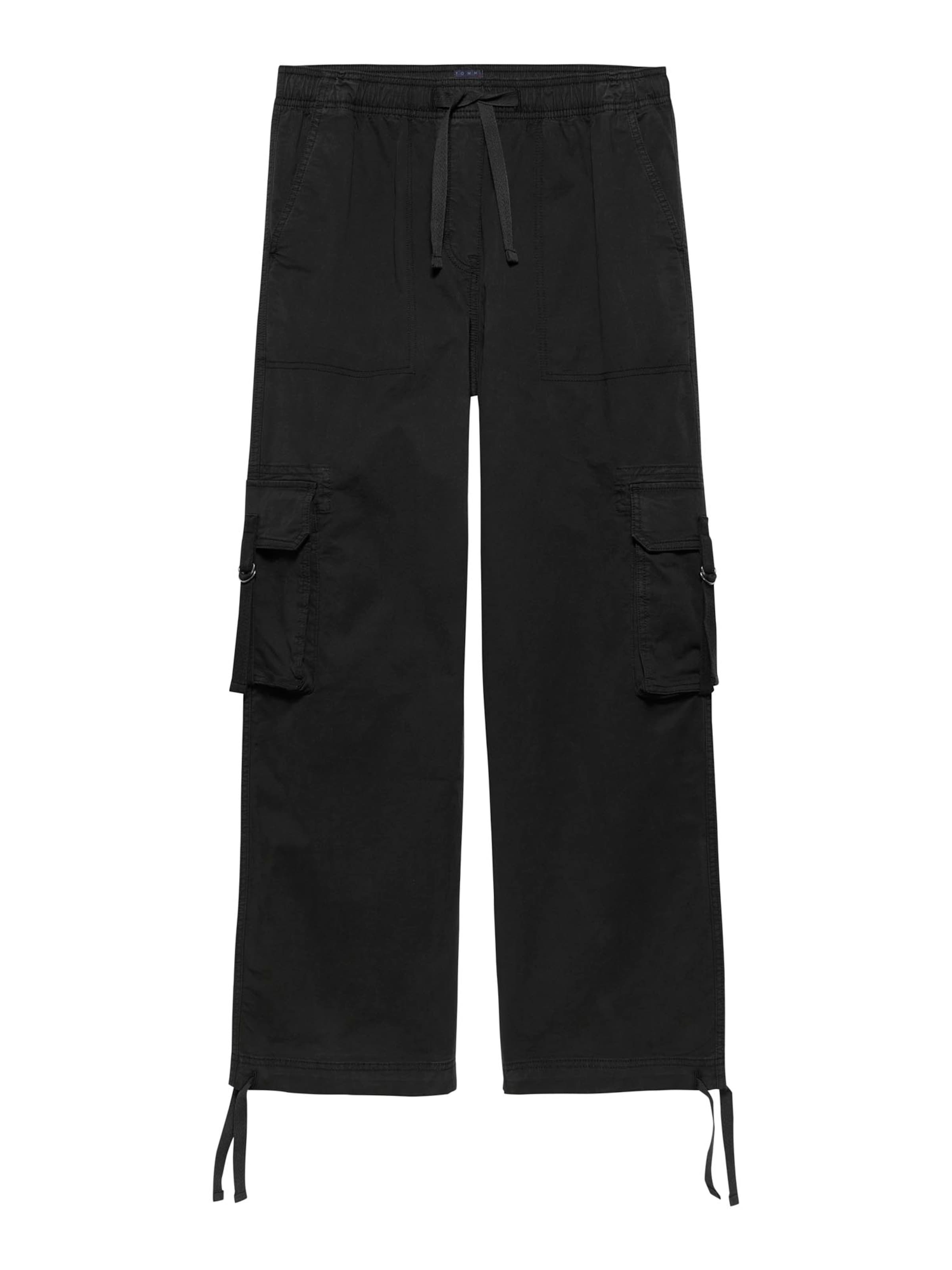 Tommy Jeans - Loosefit Pantalón vaquero cargo en negro: frente