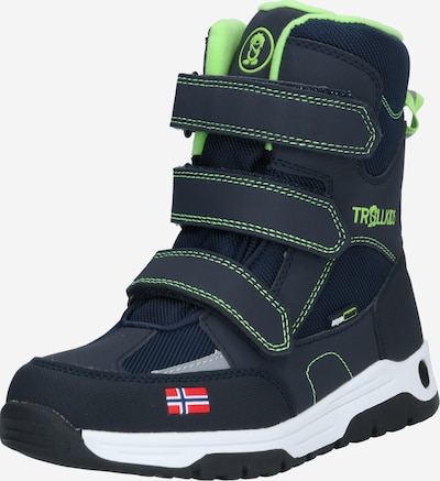 TROLLKIDS Boots 'Lofoten' i mørkeblå / neongrøn, Produktvisning