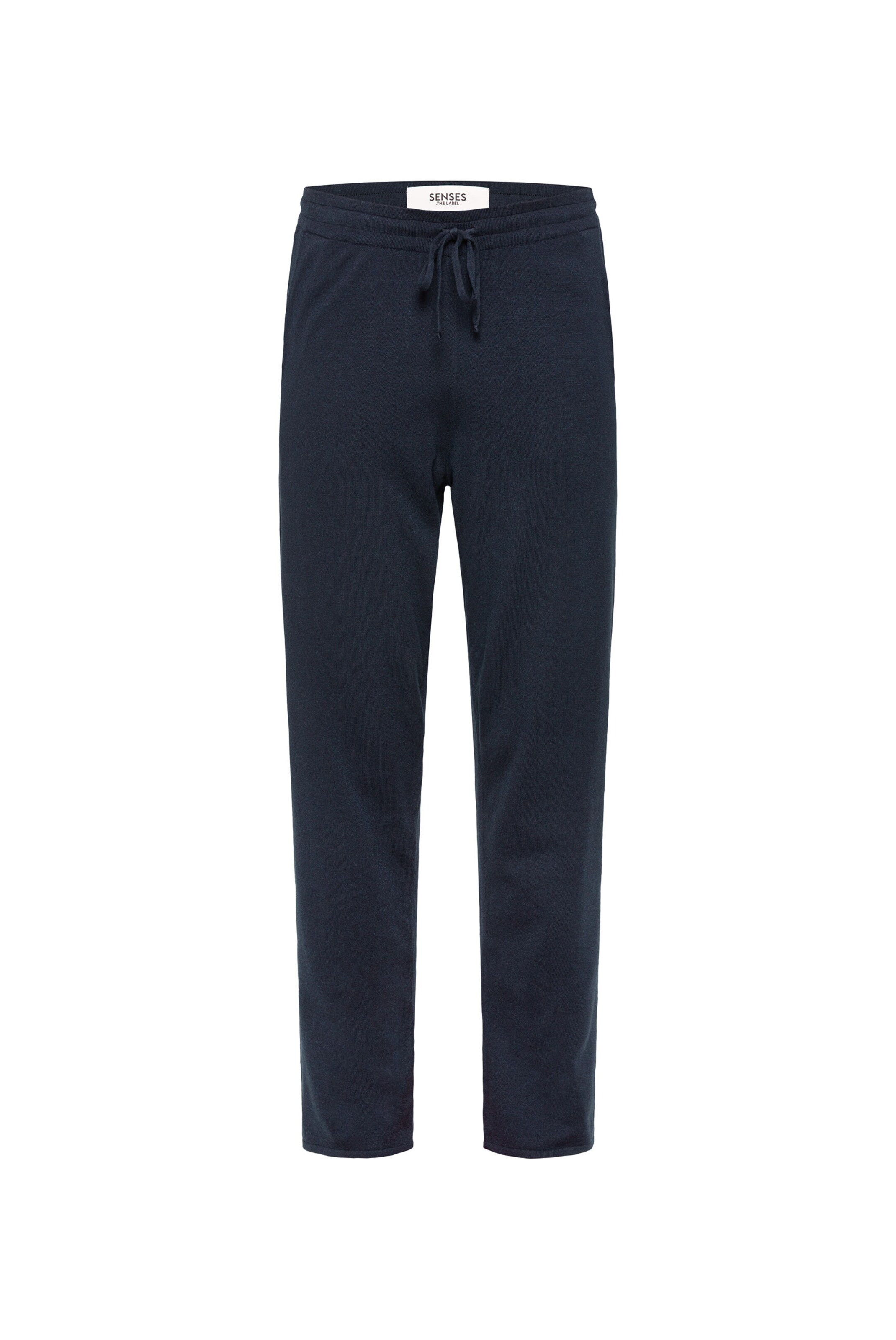 SENSES.THE LABEL Loosefit Strickhose PER:RY mit Tapered Leg in Blau: Vorderseite