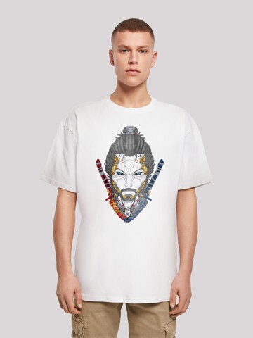 T-Shirt 'Cyberpunk Samurai CYBERPUNK STYLES' F4NT4STIC en blanc : devant