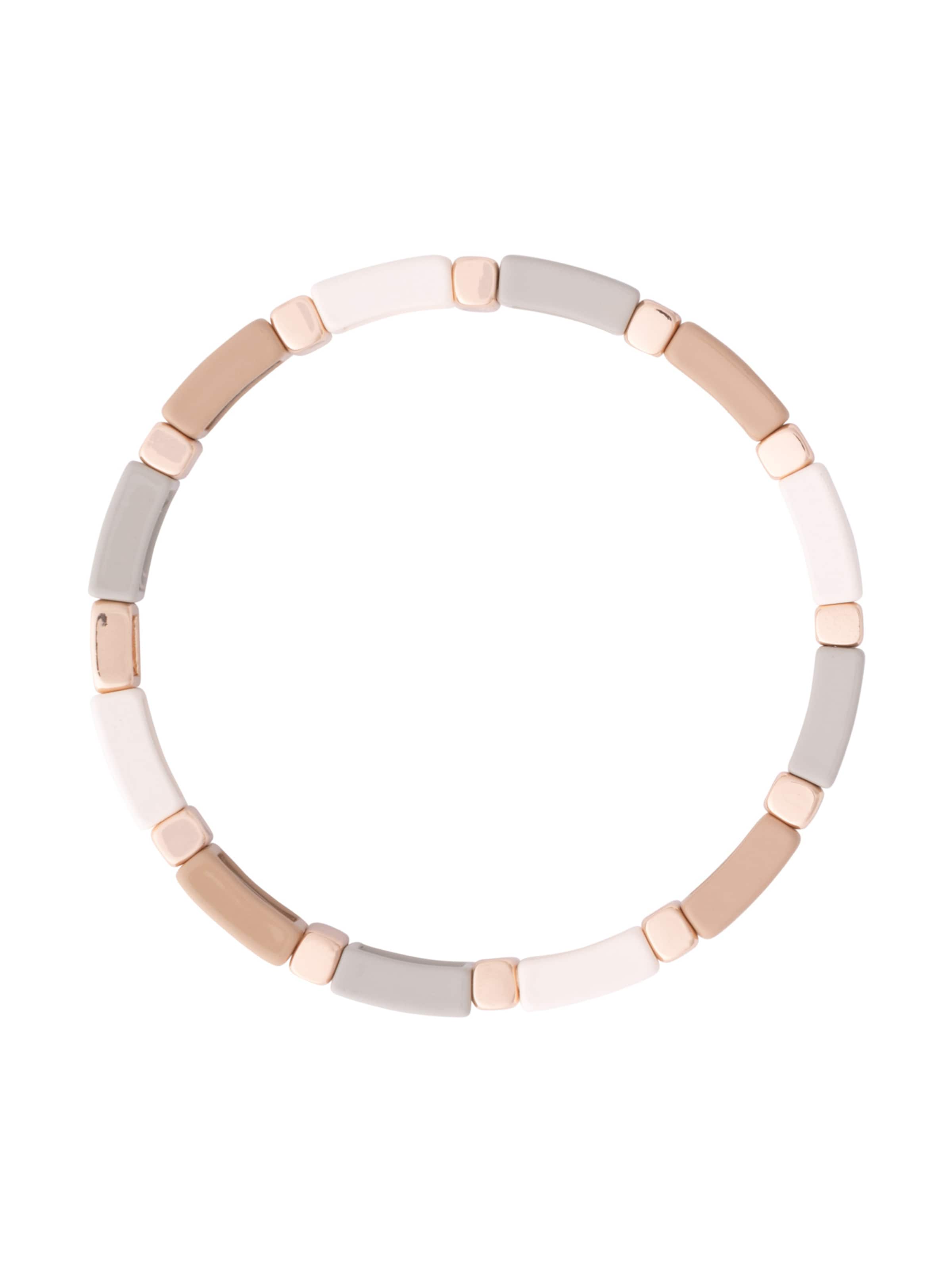 A&C Oslo – Nordic Design Jewellery Bracelet 'Enamel Tiles' in Beige: front