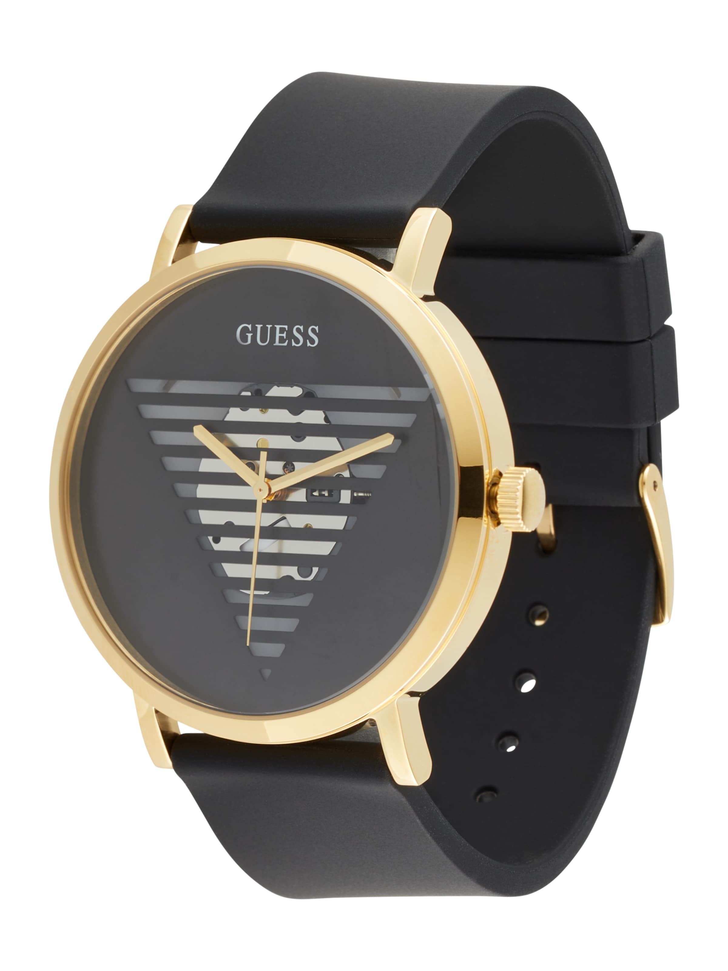 GUESS - Reloj analógico en negro: frente