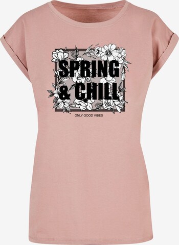 Merchcode Shirt 'Spring And Chill' in Roze: voorkant