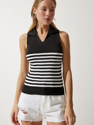 Tops en tricot Happiness İstanbul en noir : devant