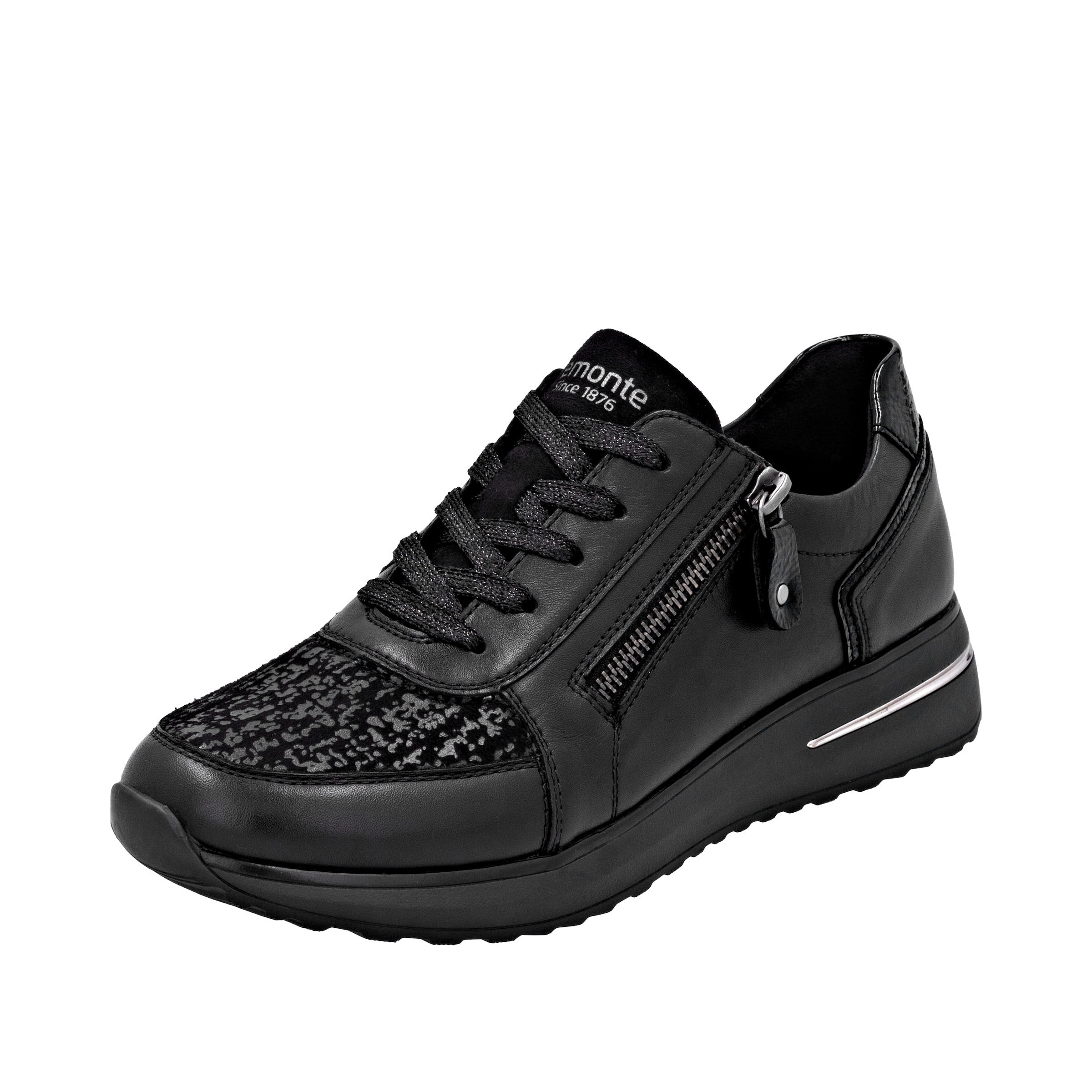 Baskets basses REMONTE en noir : devant
