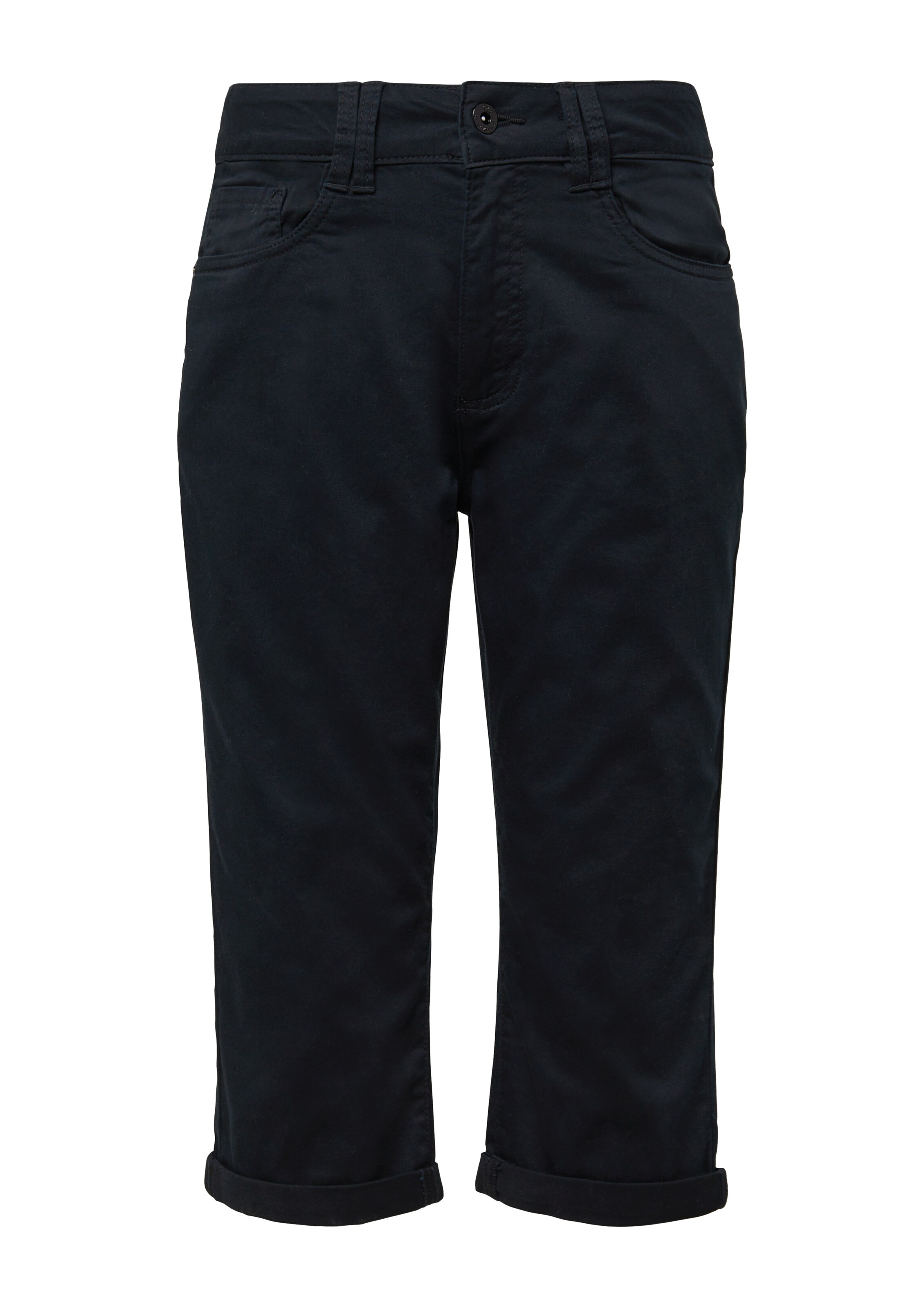 Coupe slim Pantalon 'Catie' QS en noir : devant