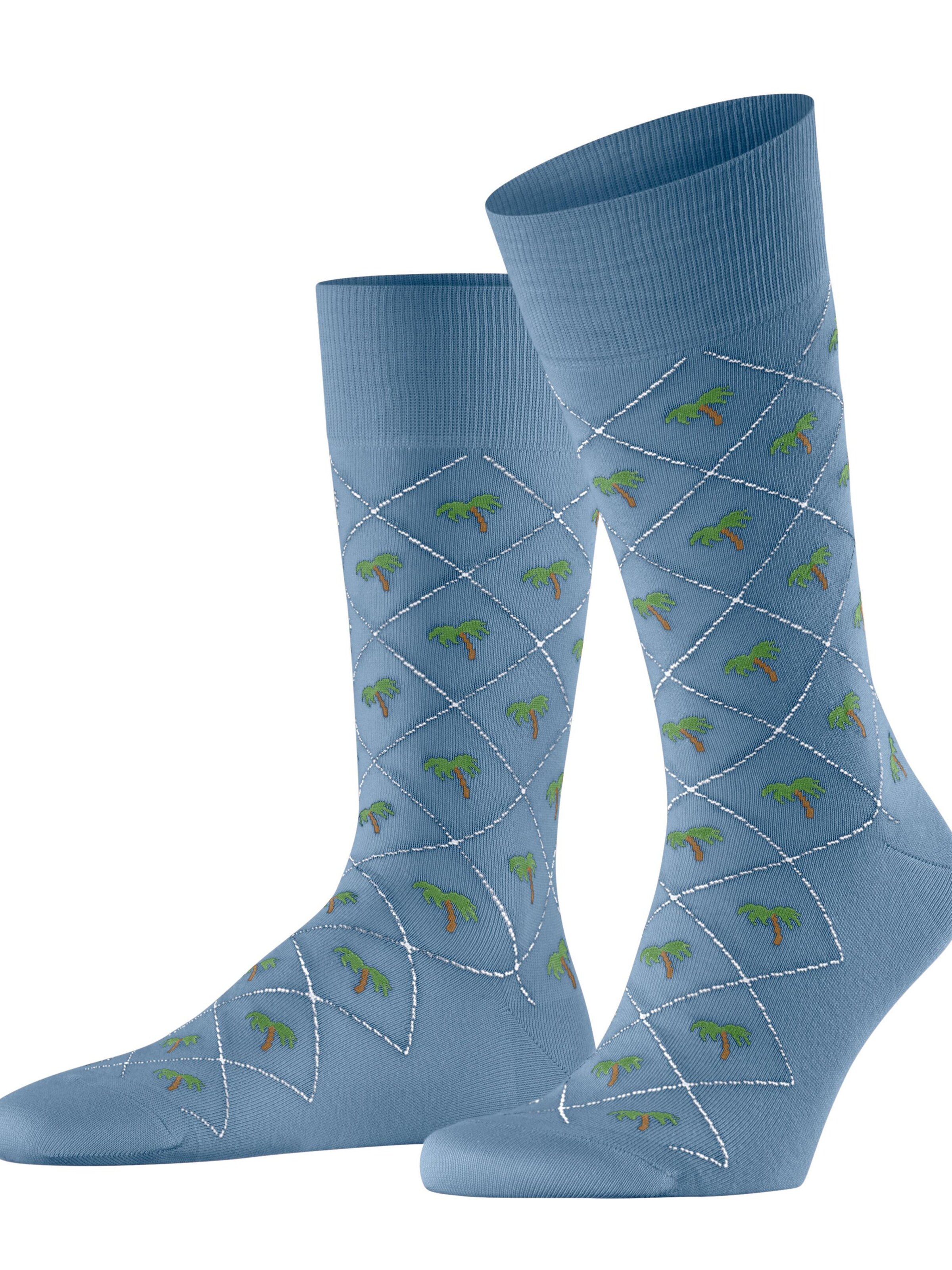 BURLINGTON Socks 'Palm Tree' in Blue: front