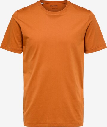 T-Shirt 'Norman' SELECTED HOMME en orange : devant