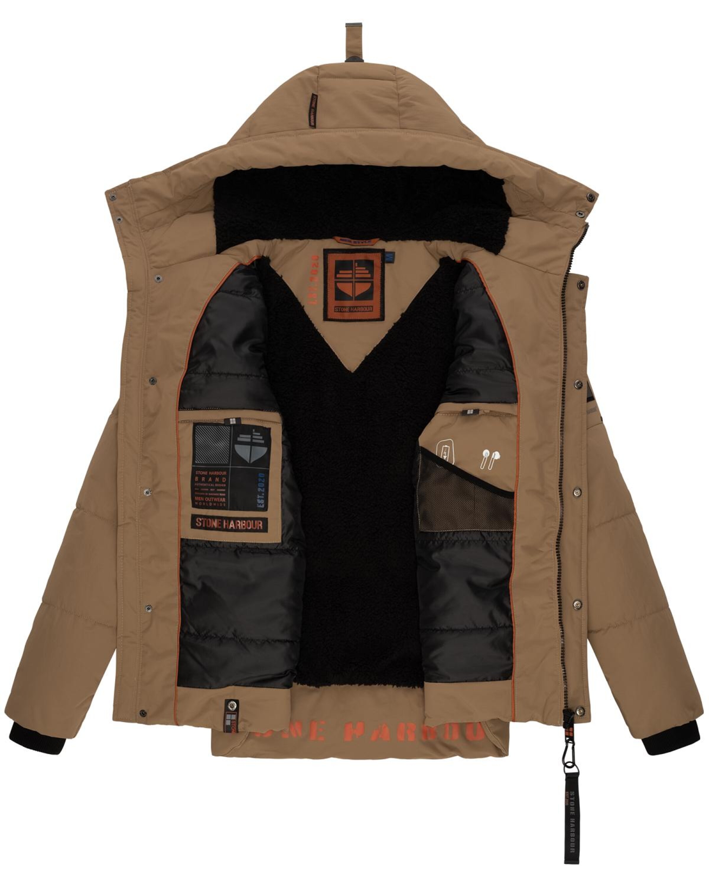 STONE HARBOUR - Casaco de inverno 'Admaroo' em castanho