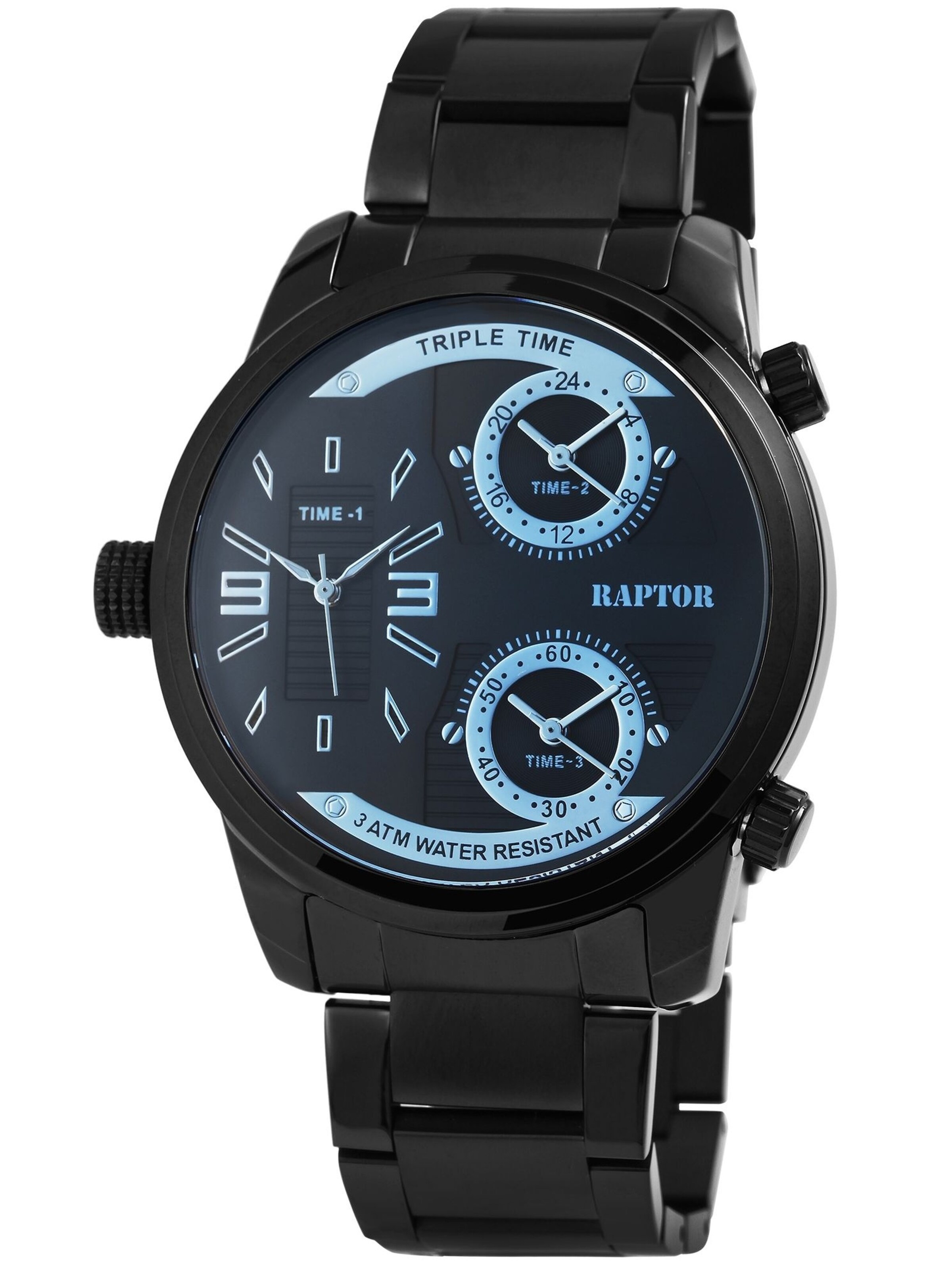 Raptor Analoguhr 'Fox, 5 ATM'‌‌‌ in Schwarz