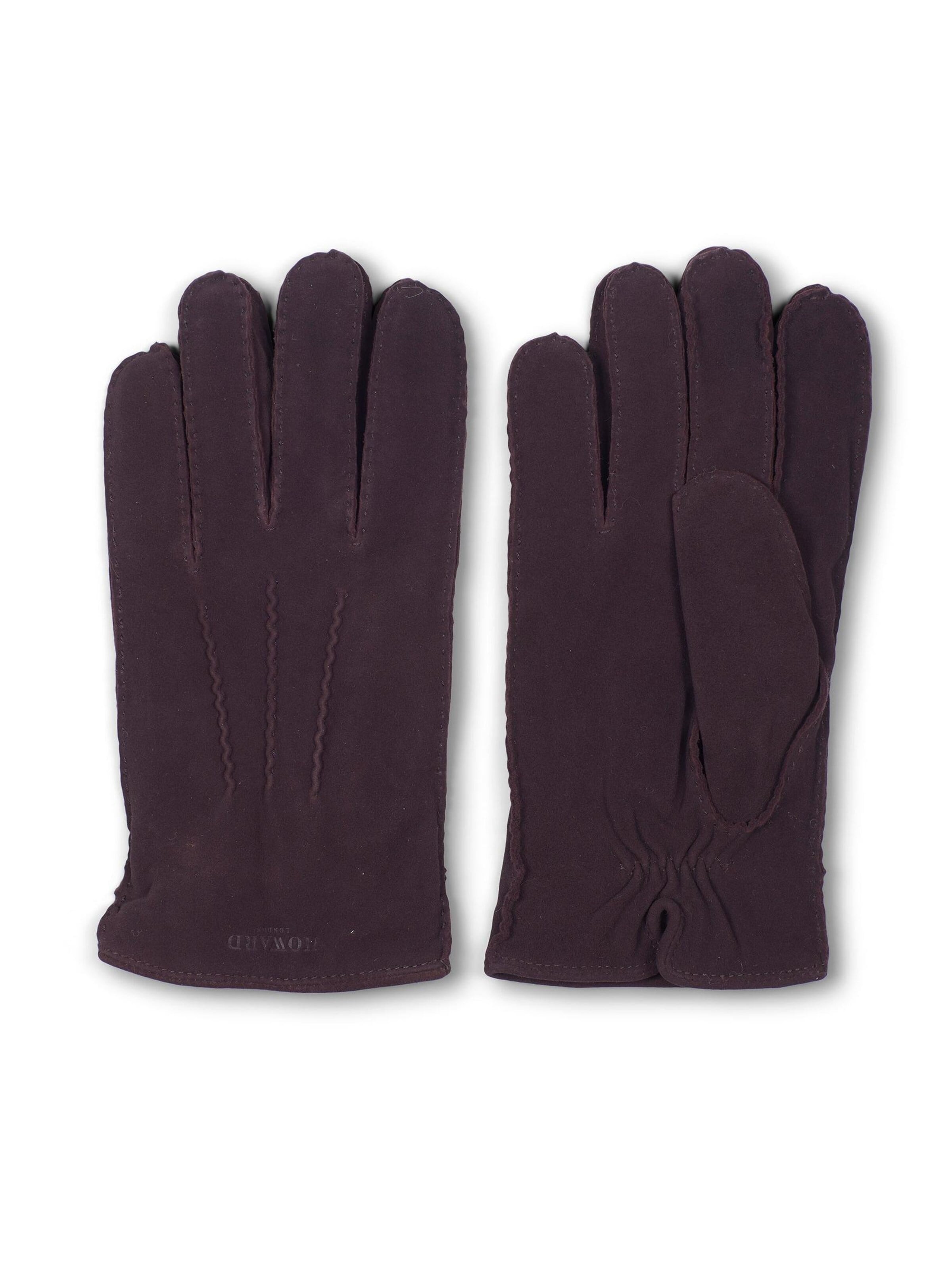 Gants 'Leather Gloves Sander Dark Brown' Howard London en marron : devant