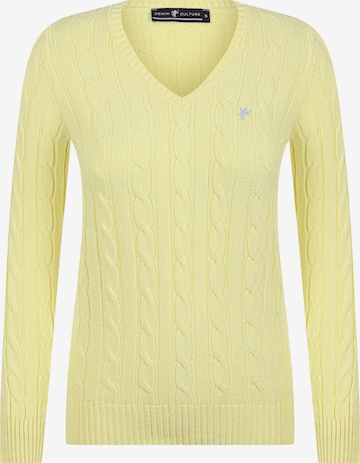 DENIM CULTURE Sweter 'Bloom' w kolorze żółty: przód