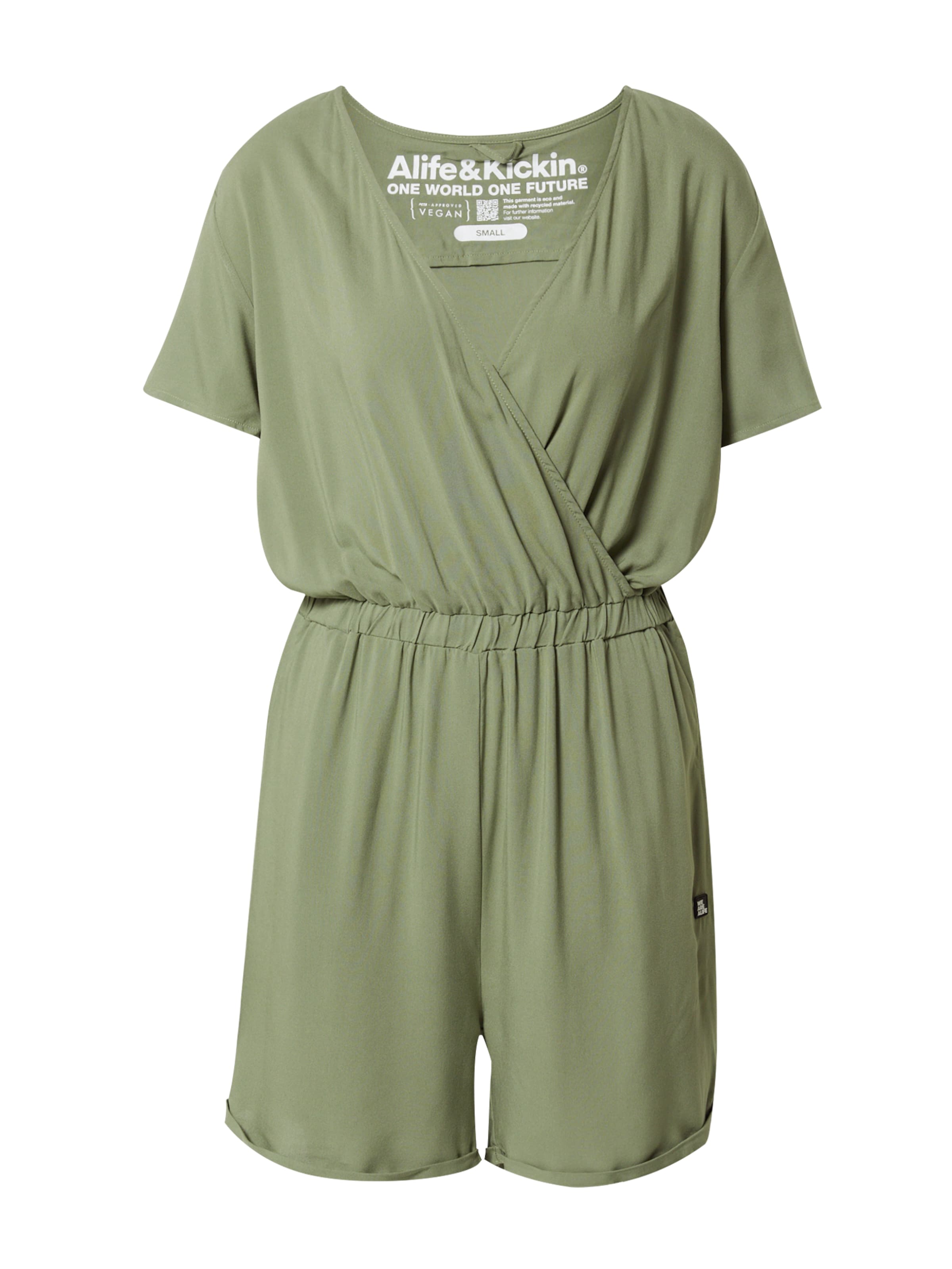 alife & kickin Jumpsuit 'HellaAK' in Groen: voorkant