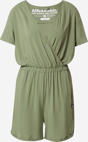 Alife and Kickin - Jumpsuit 'HellaAK' en verde: frente