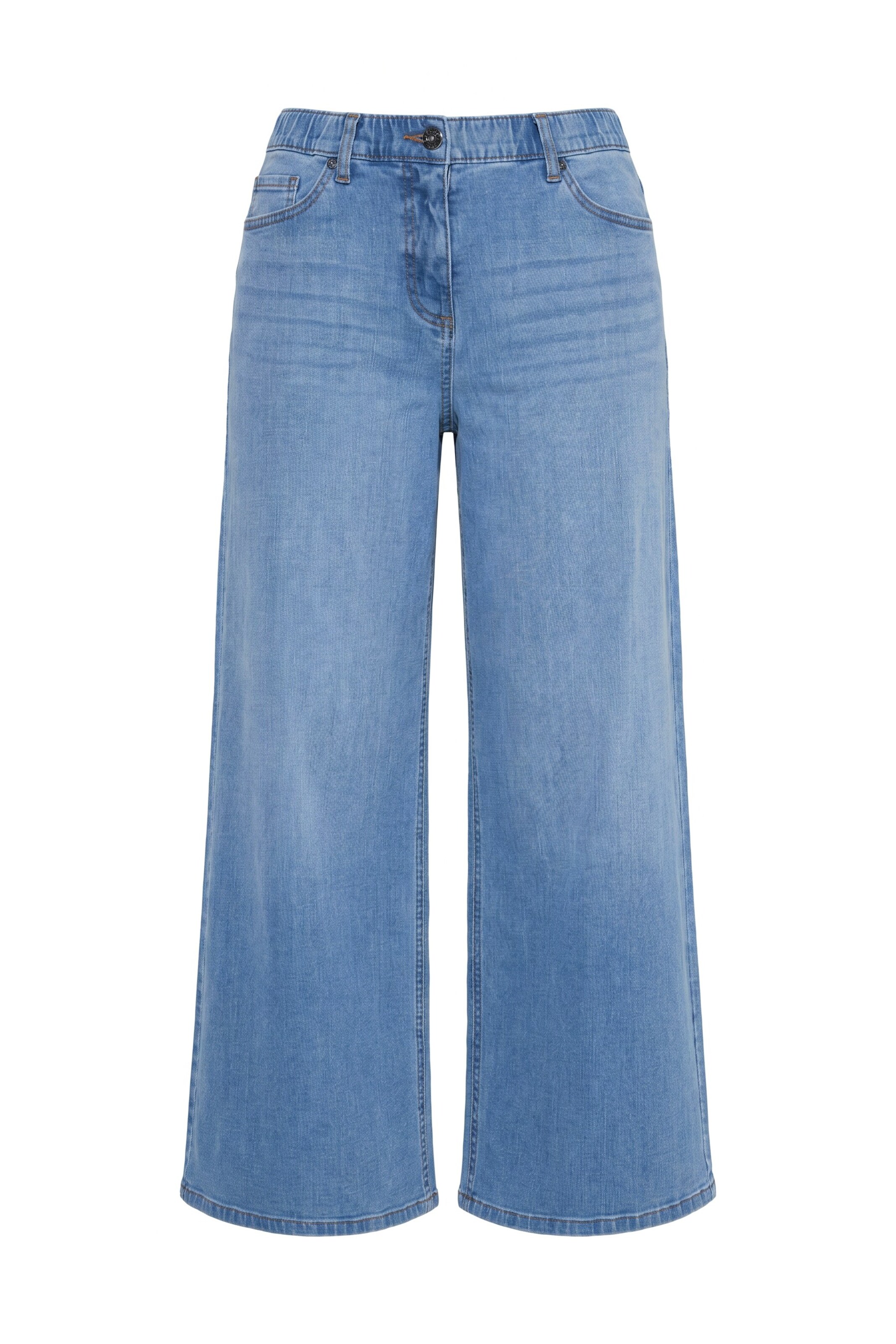 Ulla Popken Wide Leg Jeans in Blau: Vorderseite