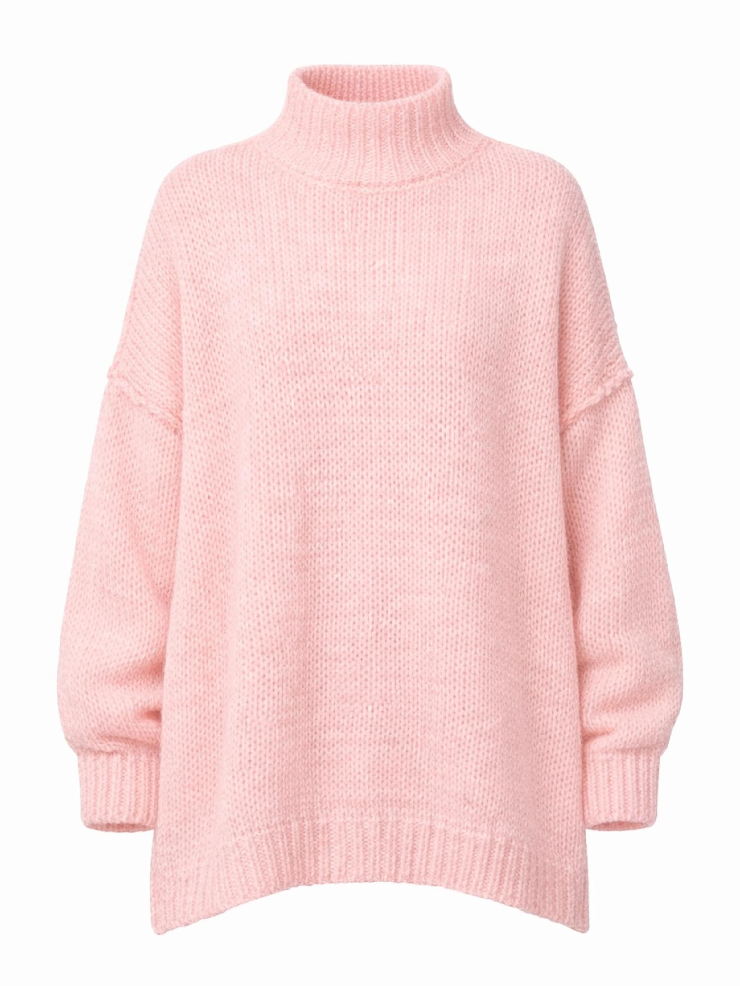 Worldclassca Oversized Sweater 'Strickpullover Oversized mit Stehkragen' in Pink