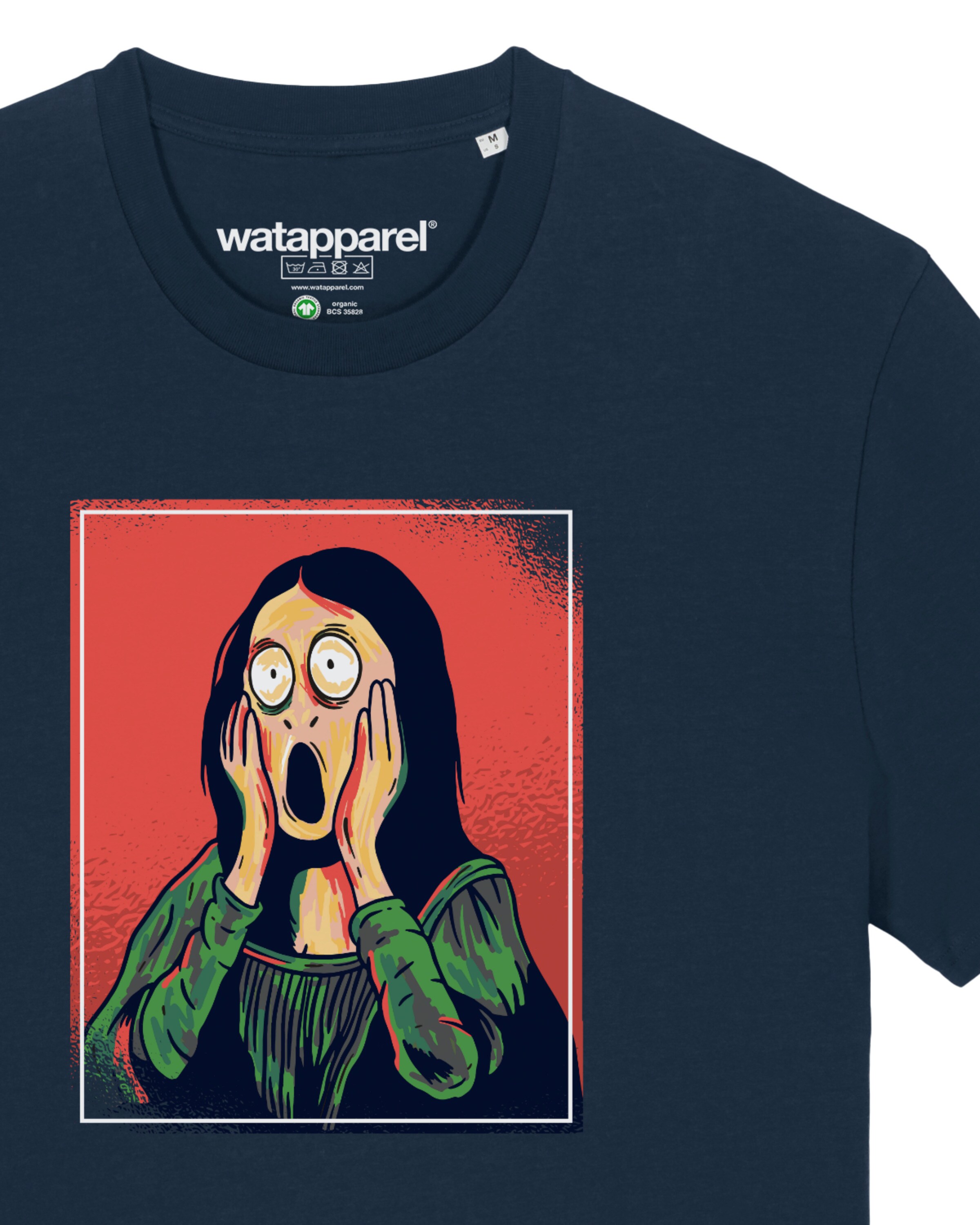 Watapparel Shirt 'Mona Lisa Scream' in Blauw