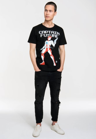 LOGOSHIRT Shirt 'Captain Future' in Zwart