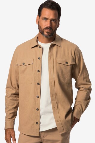 JP1880 Regular fit Overhemd in Beige: voorkant