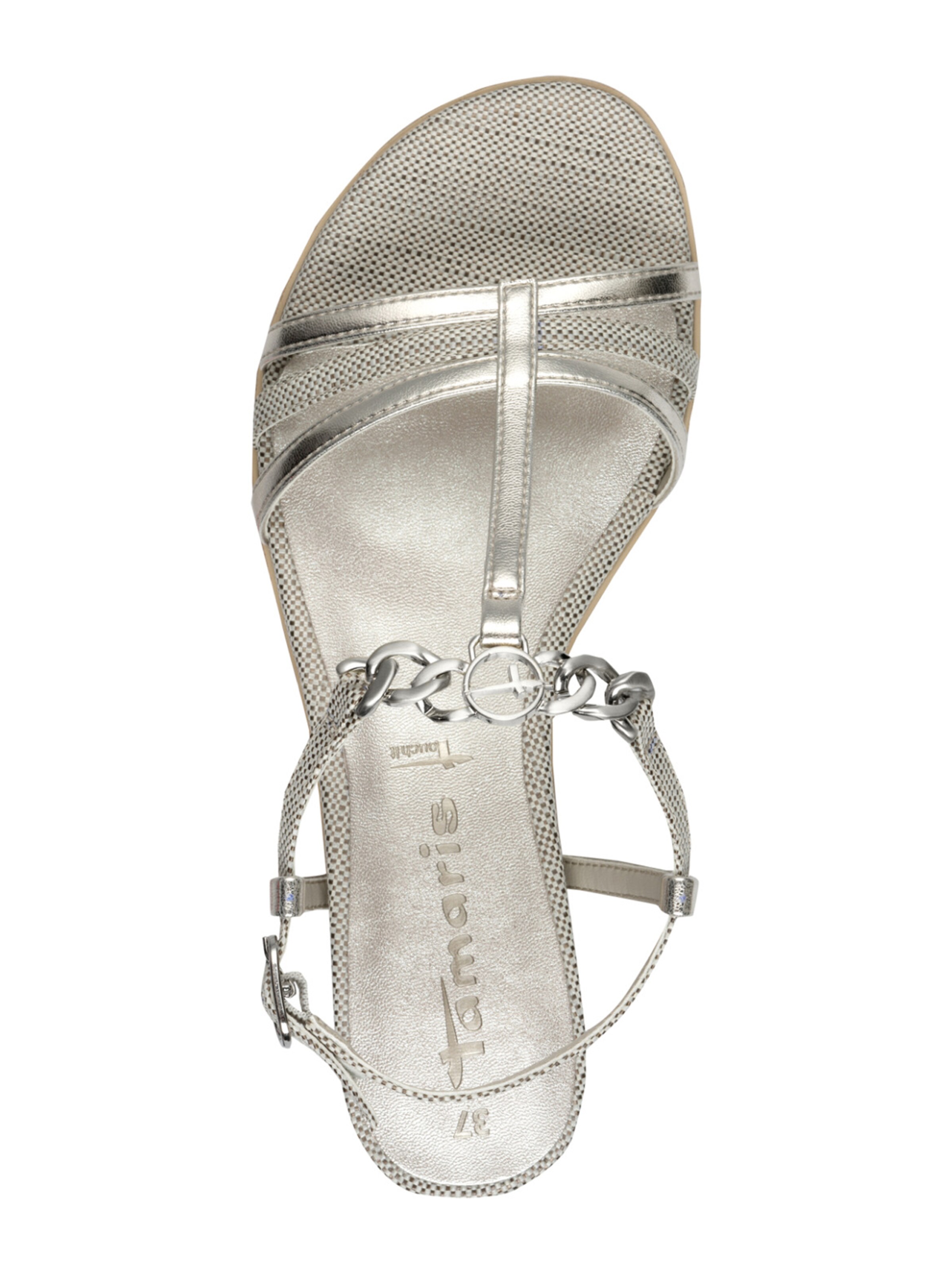 Tamaris Босоножки с ремешком в Серебристый