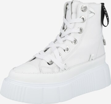 INUIKII - Botines con cordones 'MATILDA' en blanco: frente