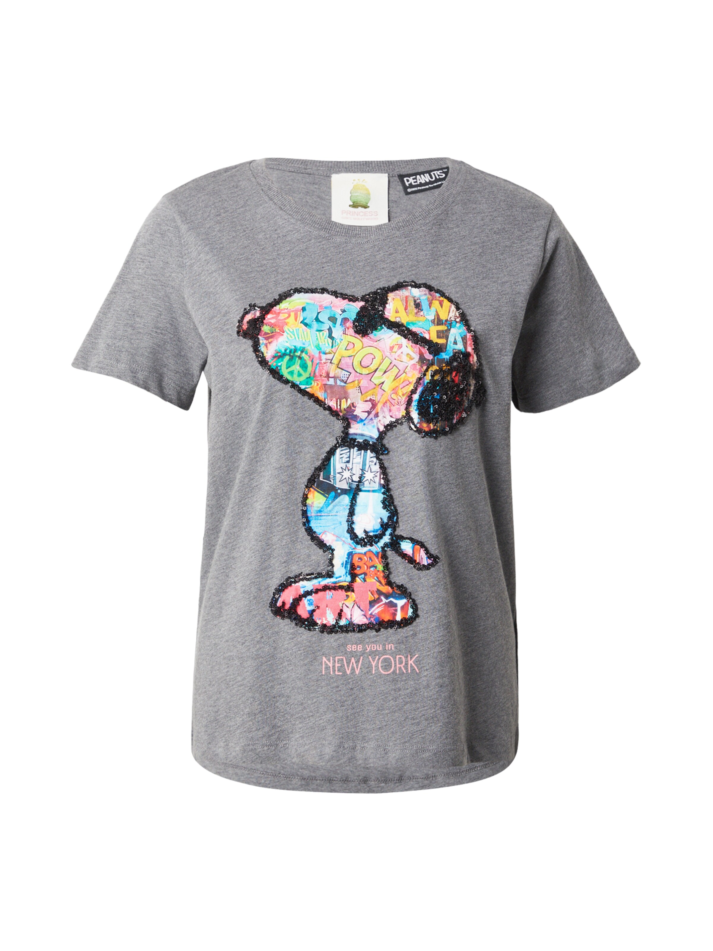 PRINCESS GOES HOLLYWOOD Shirt 'Snoopy Pop' in Grijs: voorkant