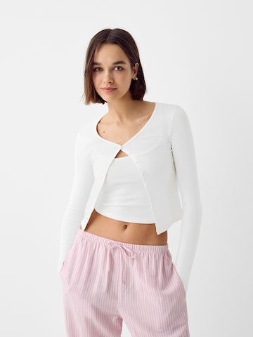 Cardigan Bershka en blanc : devant