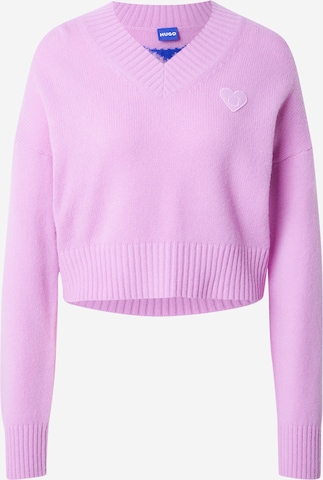 HUGO Свитер 'Scutie_B' в Ярко-розовый: спереди