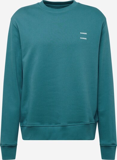 Samsøe Samsøe Sweatshirt 'JOEL' in de kleur Petrol / Wit, Productweergave