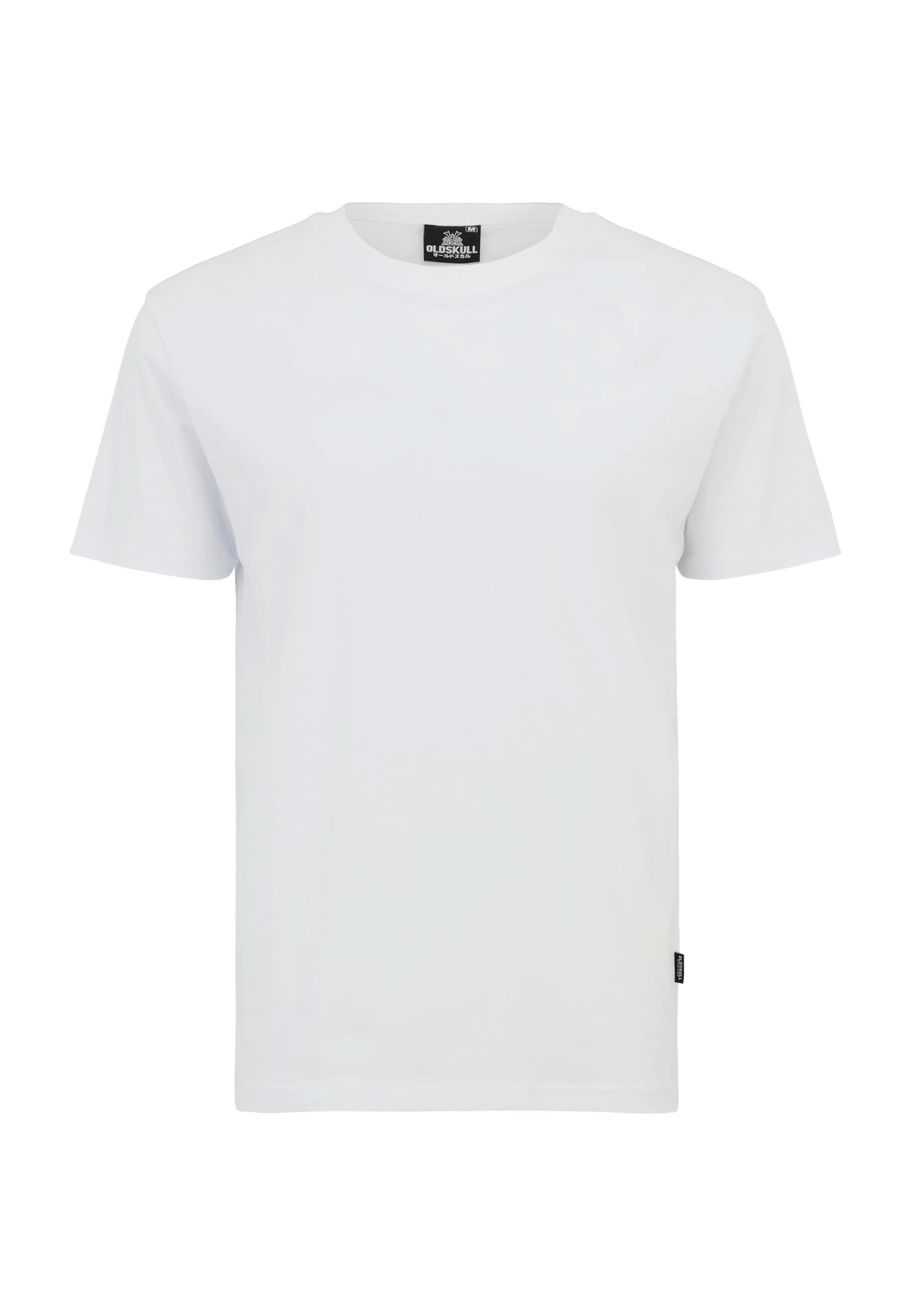 Oldskull Shirt 'Plain Basic' in White: front