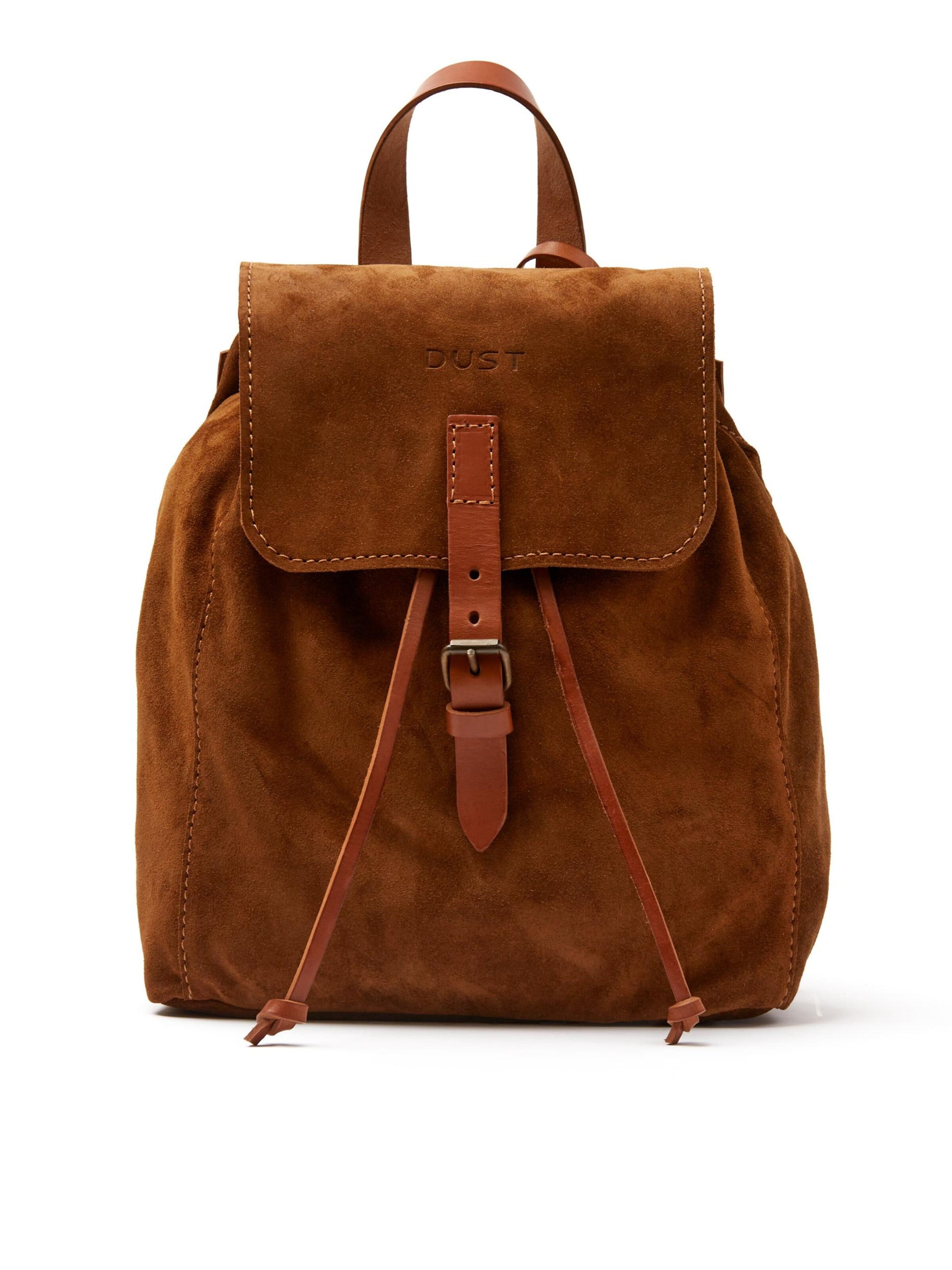 THE DUST COMPANY Backpack 'Leather Backpack in Suede Brown Venice Collection' in Brown: front