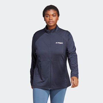 ADIDAS TERREX Athletic Fleece Jacket in Blue: front