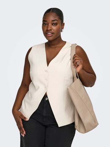 ONLY Carmakoma Bodywarmer 'CARTILA' in Beige: voorkant