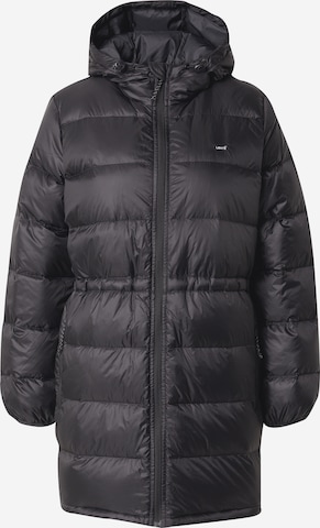 LEVI'S ® Välikausitakki 'Polly Midi Puffer' värissä musta: etupuoli