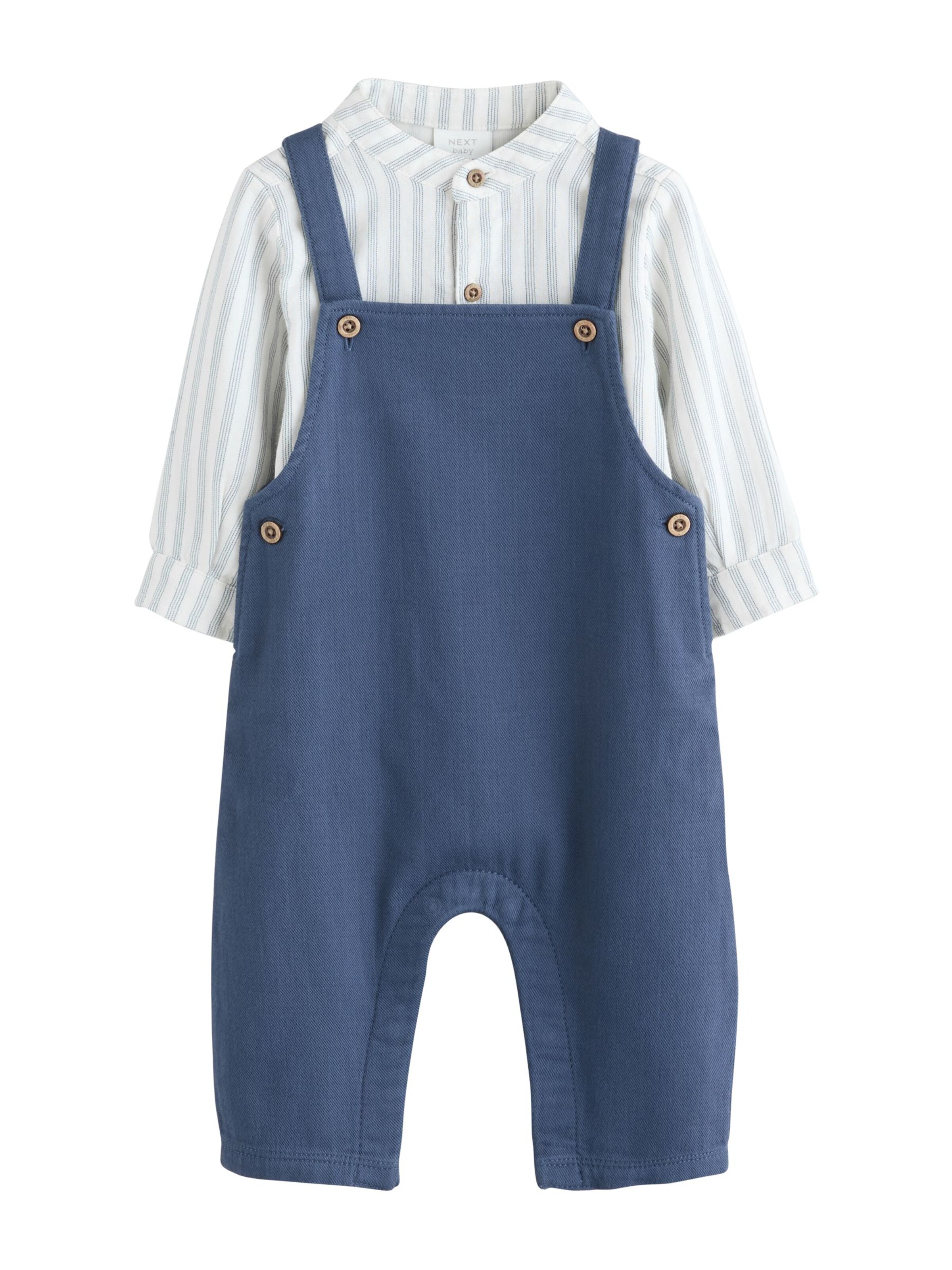 Next Set: Latzhose und Body in Blau: Vorderseite