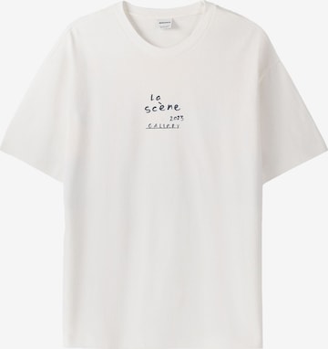 T-Shirt Bershka en blanc : devant