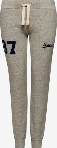 Superdry Loose fit Workout Pants 'Vintage Logo College' in Grey: front