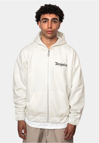 Dropsize Zip-Up Hoodie in White: front