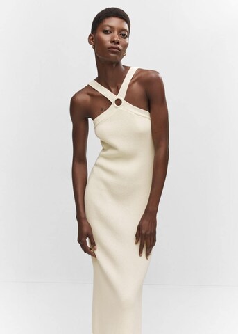 MANGO Knit dress 'Thiago' in Beige